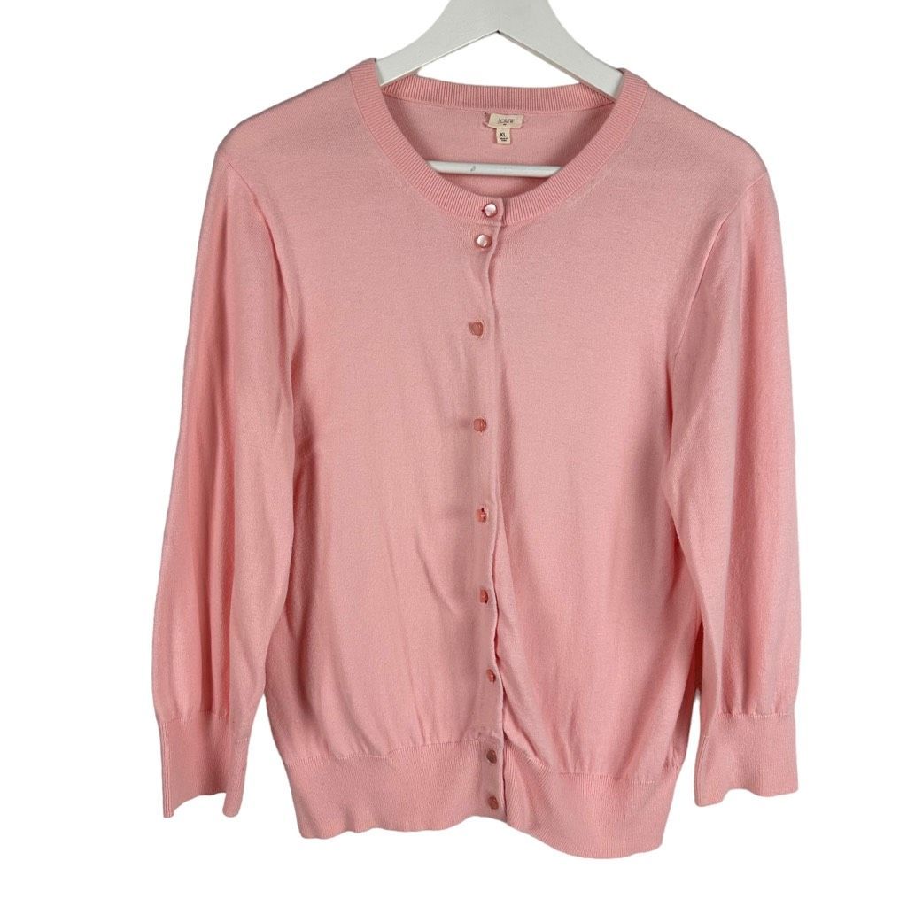 J. Crew Clare Cardigan Sweater Pink Size Xl